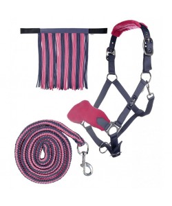 Head collar set with snap hook & fly fringe