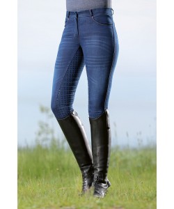 Τζιν παντελόνι ιππασίας καλοκαιρινό, full seat σιλικόνης, γυναικεία 