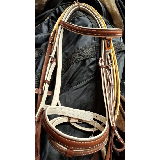 Γκέμια δερμάτινα Stubben, με λαστιχένια ηνία