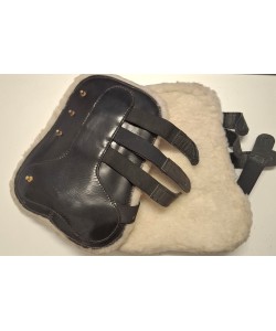 Δερμάτινες μπροστινές γκέτες με γούνα (ζεύγος)