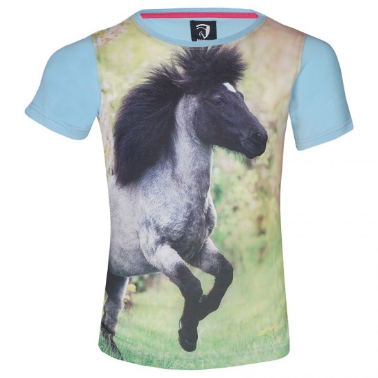 Κοντομάνικα παιδικά μπλουζάκια με άλογα 