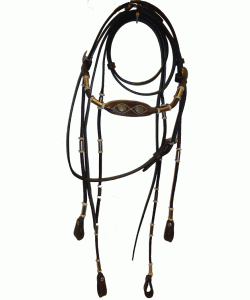 Γκέμια τ. Western, με μεταλλικά και κοκάλινα στοιχεία