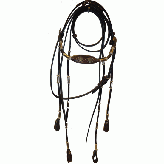 Γκέμια τ. Western, με μεταλλικά και κοκάλινα στοιχεία