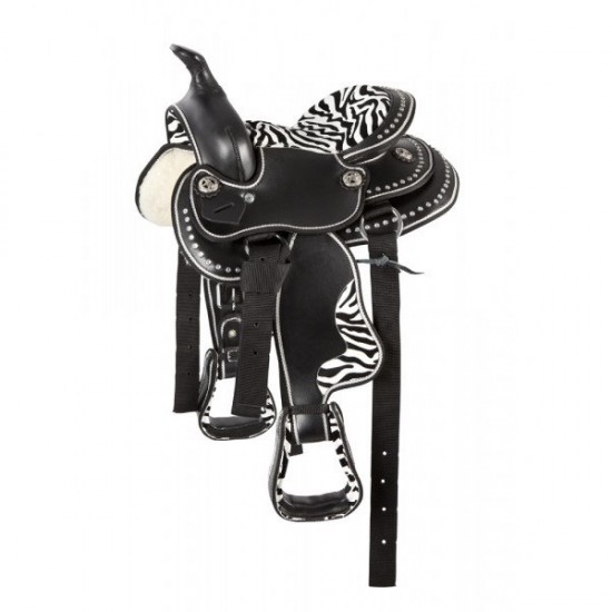 Συνθετική σέλα τ.western με διακόσμηση ζέβρα (P) Συνθετική σέλα τ.western με διακόσμηση ζέβρα (P)