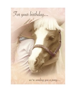 Birthday Greeting Card With Pony Image