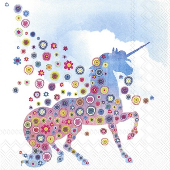 Χαρτοπετσέτες κοκτέιλ με μονόκερο