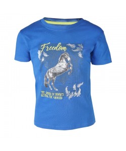 Κοντομάνικα παιδικά μπλουζάκια με τύπωμα αλόγου και κεντημένο κείμενο(H)