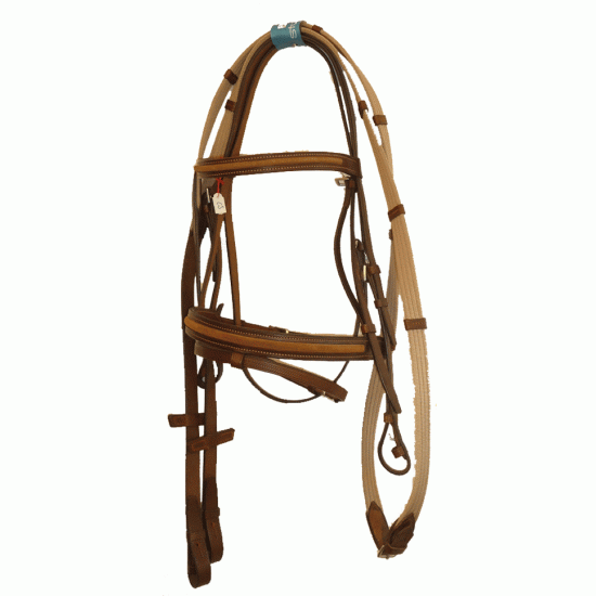 Γκέμια δερμάτινα Stubben, με ιμάντινα ηνία