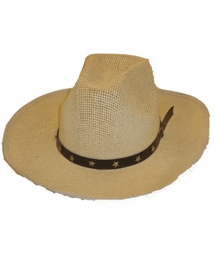 Ψάθινα καπέλα, με δερμάτινο λουρί